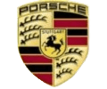 Porsche logo on a white background