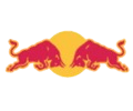 Red Bull logo with a stylized bull and red and yellow colors.