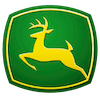 Logo of a deer jumping on a green background - john deer