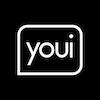 Black 'youi' logo on a white background