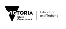 Victoria College logo with a black and white design