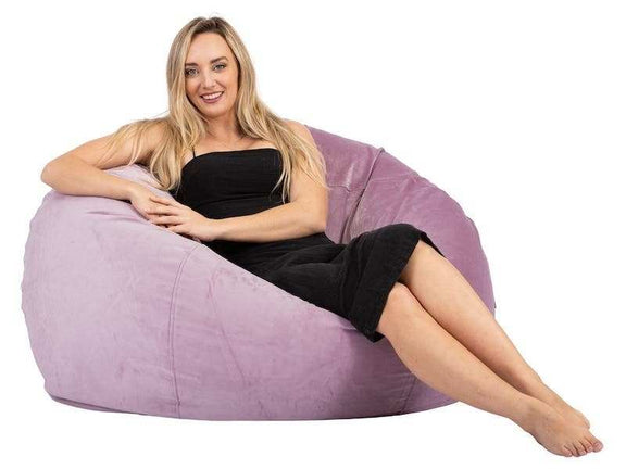 Bella Velvet Bean Bag 112CM Baby Pink
