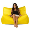 cayman outdoor beanbag lounger yellow with lady posing