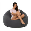 coco 96cm cotton charcoal beanbag with lady posing
