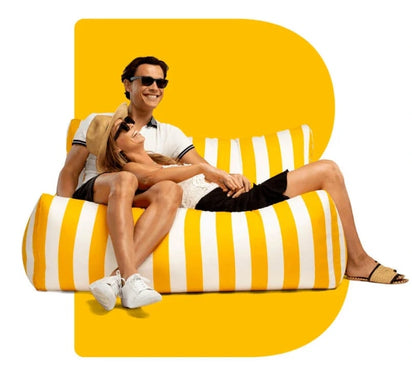 costa luxe beanbag lounger couple sitting
