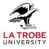 La Trobe University logo with a black and white design featuring an eagle.