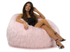 Marshmallow Pink Faux Fur Bean Bag