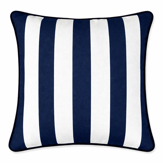 navy striped outdoor cushion