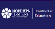 Northern Territory Government Department of Education logo on a blue background