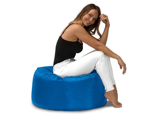 Round Outdoor Ottomans blue