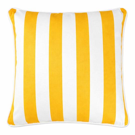 yellow striped outdoor cushion